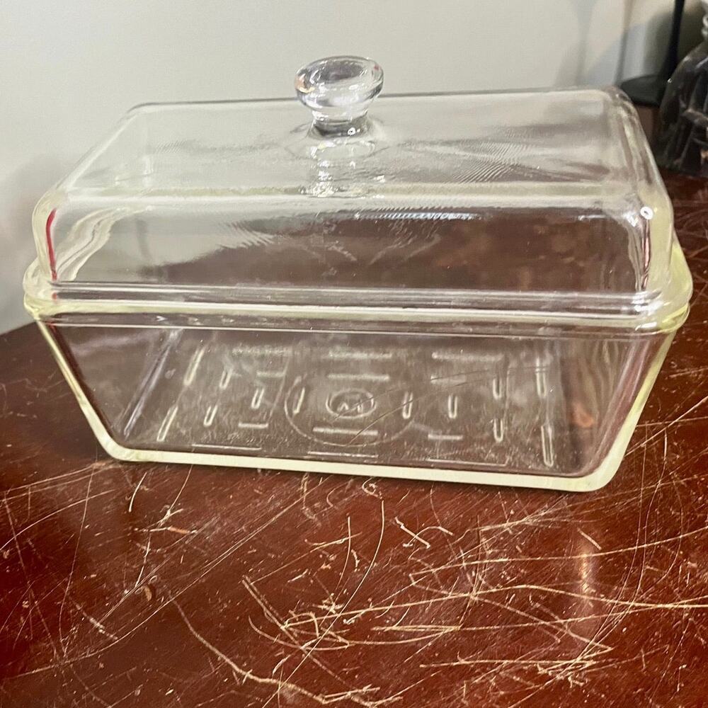 Vtg MCM Westinghouse Glass refrigerator loaf LID rare retro atomic pan
